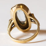 Anello vintage in oro 18K con acquamarina, anni ‘70