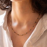 Collana vintage in oro 18K con zaffiri di taglio marquise, anni ‘70