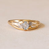 Anello vintage in oro 18K con pasta di vetro azzurra, anni ‘50