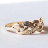 Anello vintage in oro 18K con diamanti, anni ‘50/‘60