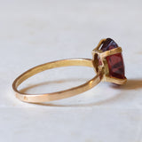Vintage 18K gold garnet ring, 1960s