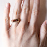 Anello vintage in oro 14K con granati, anni ‘70