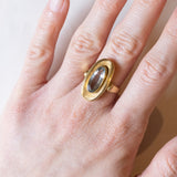 Anello vintage in oro 18K con acquamarina, anni ‘70