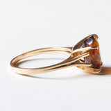 🎃 Anello vintage da cocktail in oro 18K con quarzo citrino, anni ‘50/‘60