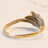 Anello vintage in oro 18K con topazio rosa, anni ‘70