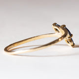 Anello vintage in oro 14K e zaffiri, anni ‘60/‘70