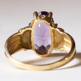 Anello vintage in oro 18K con ametista, anni ‘60