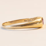 Anello vintage gypsy in oro 18K con rubino, anni ‘50/‘60