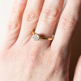 Anello vintage a margherita in oro 18K con diamanti (0.35ctw ca.), anni '70