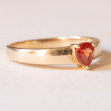 Anello vintage in oro giallo 9K con zaffiro arancione, anni ‘60/‘70