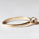 Anello trilogy in oro 18K con perla e zaffiri, anni ‘60