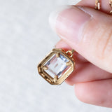 Collana vintage in oro 14K con spinello azzurro sintetico, anni ‘70/‘80