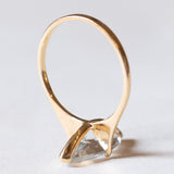Anello vintage in oro 18K con quarzo azzurro, anni ‘50/‘60