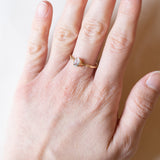 Anello vintage in oro 18K con acquamarina, anni ‘50/‘60