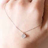 Collana con punto luce in oro bianco 18K con diamante di taglio vecchio di 0.31ct