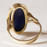 Anello vintage da sigillo in oro 14K con lapislazzuli, anni ‘50/‘60