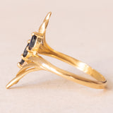 🌱Anello vintage in oro giallo 18K con zaffiri, anni ‘70