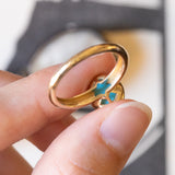 Vintage 9K gold ring with turquoise paste, 60s / 70s