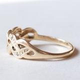 Anello vintage in oro 18K con diamanti, anni ‘50/‘60