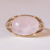 💫 Anello vintage in oro 8K con quarzo rosa, anni ‘70