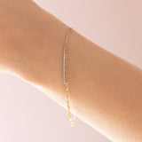 Braccialetto vintage in oro 14K con diamanti (0.12ctw ca.), anni ‘60/‘70