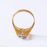 Vintage 18K gold ring with aquamarine, 70s / 80s