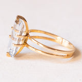 Anello vintage in oro giallo 18K con acquamarina (0.65ct ca.), anni ‘70/‘80