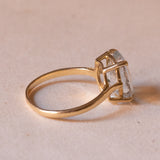 Anello vintage in oro 18K con acquamarina, anni ‘50/‘60