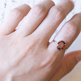 Vintage 18K gold garnet ring, 1960s