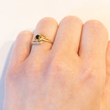 Anello vintage in oro 18K con zaffiro, anni ‘60