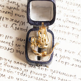 Orecchini vintage in oro 18K con zaffiri (1.2ctw ca.) e diamanti (0.12ctw ca.), anni ‘70