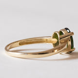 Anello solitario vintage in oro 14K con tsavorite verde, anni ‘70