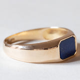 Anello da sigillo vintage in oro 14K con lapislazzuli, anni ‘50/‘60