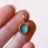 Vintage 9K gold pendant with turquoise paste, 60s / 70s