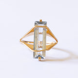 Vintage 18K gold ring with aquamarine, 70s / 80s