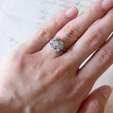 Anello vintage in oro bianco 18K con diamanti, anni ‘60