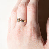 Anello vintage in oro 18K con topazio azzurro, anni '50/'60