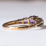 Anello vintage in oro 8K con ametiste, anni ‘70/‘80