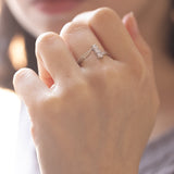 Trilogy vintage in oro bianco 14K con diamanti di taglio brillante (0.30ctw ca.), anni '60/'70