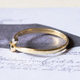 Anello contrarier vintage in oro 14K con zaffiro e diamante, anni ‘50/‘60