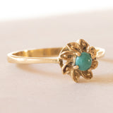 Anello vintage in oro giallo 18K con turchese, anni ‘50/‘60