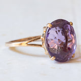 Vintage cocktail ring in 18K gold with dark purple amethyst, 1960s