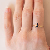 Anello vintage in oro 14K e zaffiri, anni ‘60/‘70