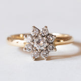 Anello vintage a margherita in oro 18K con diamanti (0.40ctw ca.), anni ‘60
