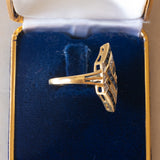 Anello vintage in oro 18K con zaffiri e diamanti