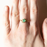 Anello vintage in oro 18K con smeraldo (0.50ct ca.), anni '70