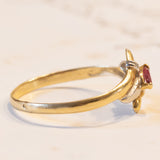 Anello vintage in oro 18K con topazio rosa, anni ‘70