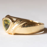 Anello vintage in oro 18K con peridoto verde, anni ‘70