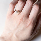 Solitario antico in oro 18K con diamante di taglio vecchia miniera (0.30ct ca.), anni ‘10/‘20