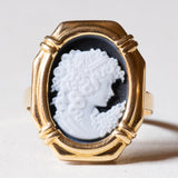 đ¤ Anello vintage in oro 18K con cammeo su onice, anni â80